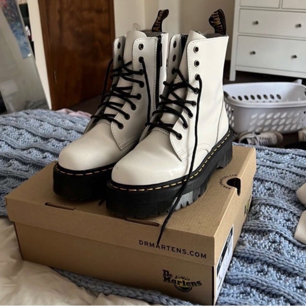 White Platform Doc Martens